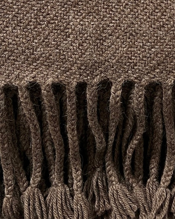 Brown Thick Baby Alpaca Throw