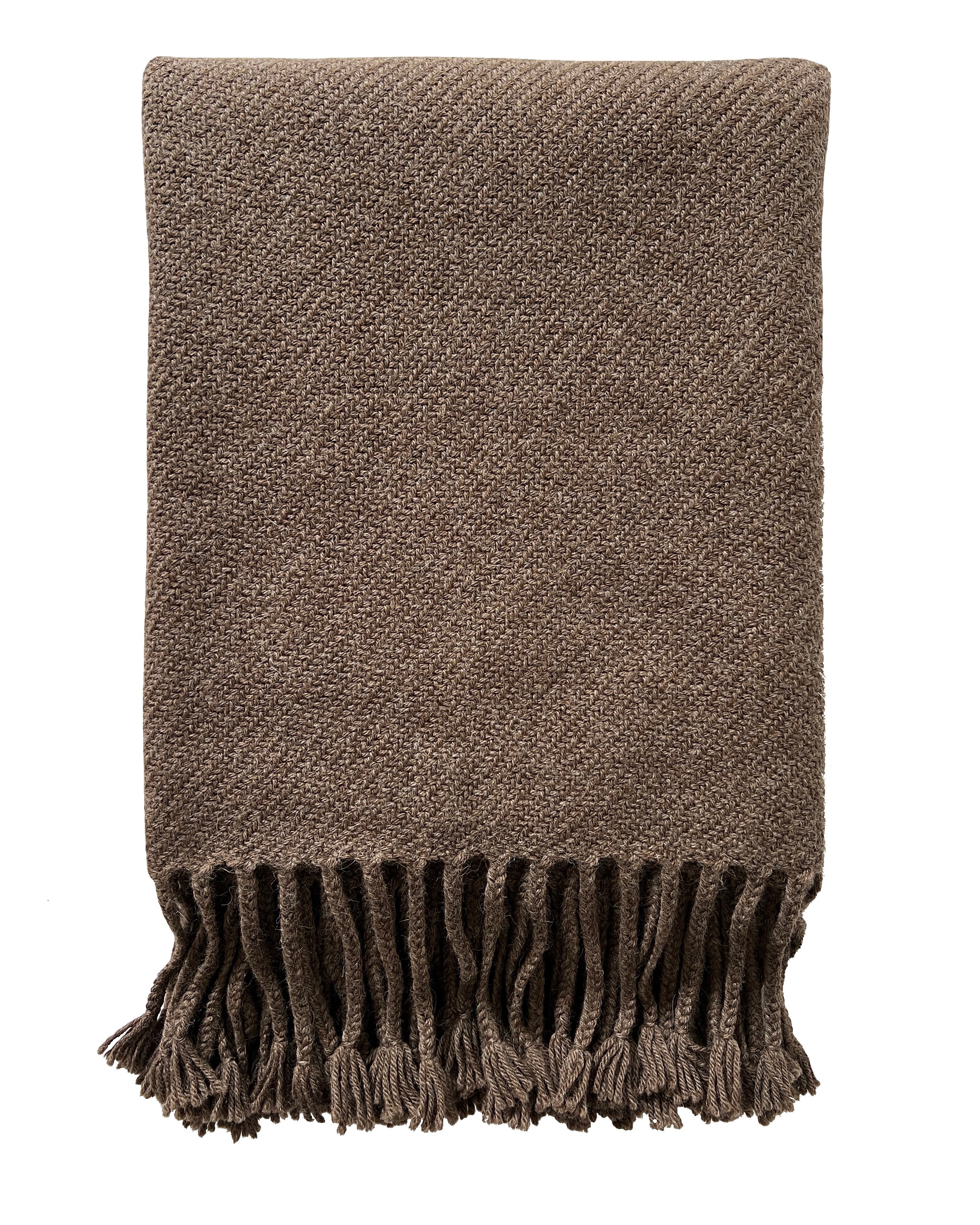 Brown Thick Baby Alpaca Throw