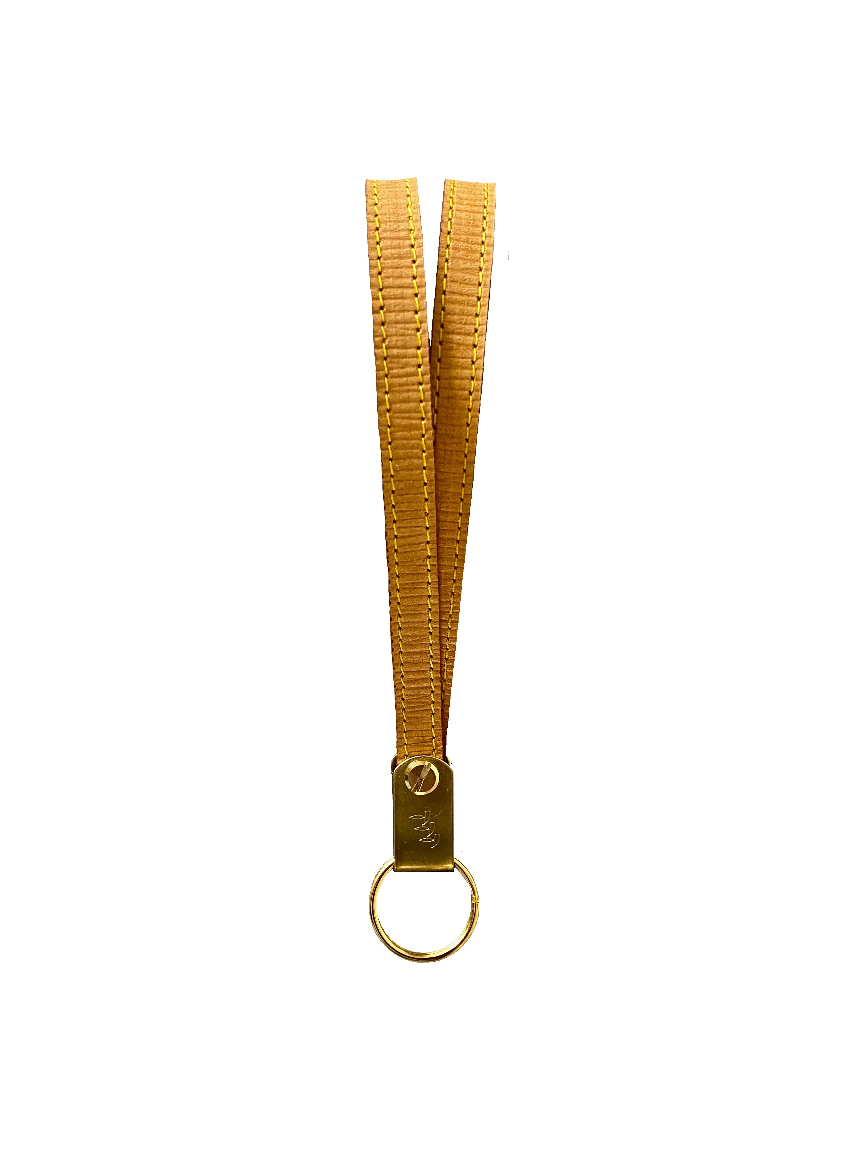 2 Stripe Leather Keyring